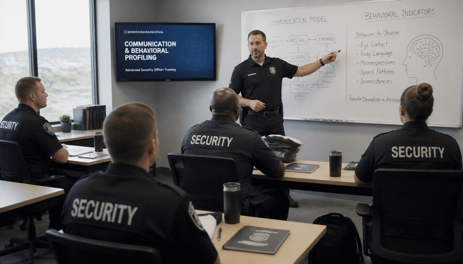 Diligence Security Officers during OIP 2 advanced training, practicing de-escalation and reporting standards.