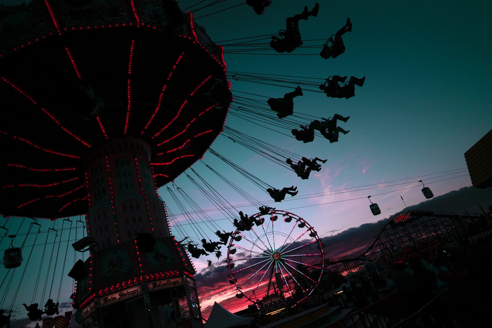 The swinging seats ride at the Washington State Fair in Puyallup, highlighting a location for Event Security and Patrol Services.