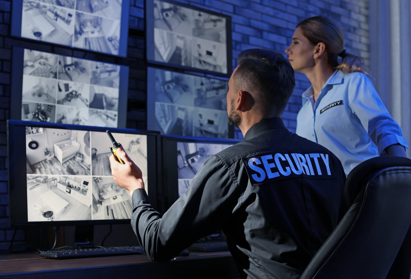 Two Diligence Security Officers providing disciplined surveillance monitoring for On-site Security at a commercial property in Tacoma